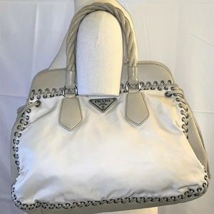 Extremely rare authentic Prada leather handbag and box